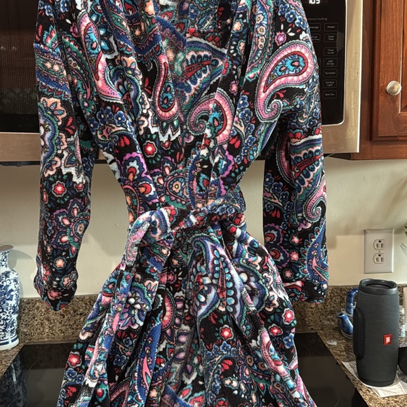 Vera Bradley Multicolored Cowl Neck Bishop Sleeve Gown - Picture 1 of 1